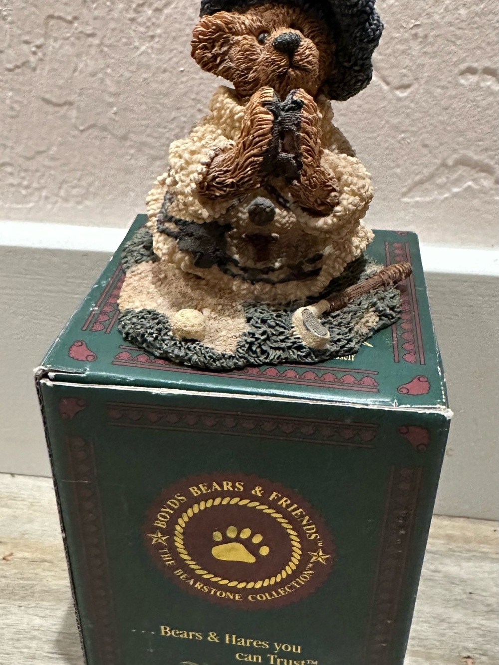 Boyds Bears Bearstone Sebastian Prayer Retired Cold Cast Resin Figurine #2227
